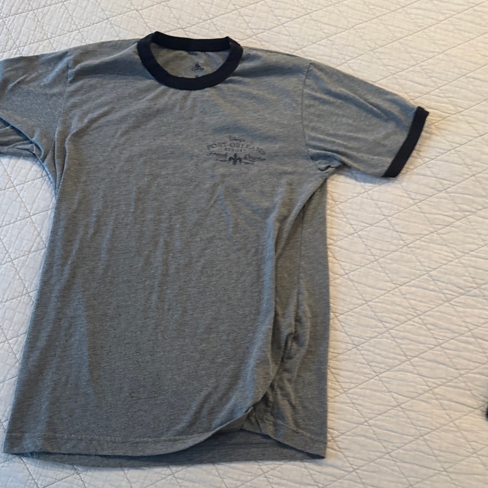 Disney Gray Tee with Navy Trim